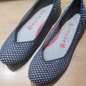 Rothy's Blue and White Flats